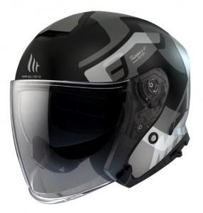 Casco abierto MT Thunder III SV Jet Silton B2 gri mat (visor solar integrado) - Gris mate, S (55/56cm)