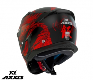 Casco Axxis modelo Hunter SV ONI B5 rojo mate (visor solar integrado) - protección de barbilla y cuello desmontable - Rojo tall