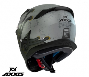 Casco Axxis modelo Hunter SV Toxic C2 gris mate (gafas de sol integradas) - protector de barbilla y visera desmontable - G