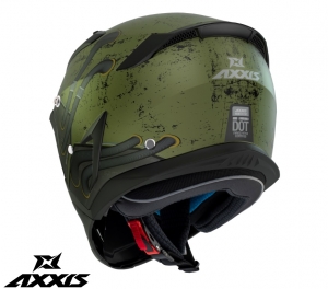Casco Axxis modelo Hunter SV Toxic C6 verde mate (Visera solar integrada) - Protector de barbilla y visera desmontable