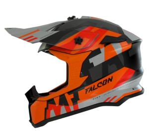 Casco de Motocross MT Falcon Arya A4 Naranja Mate - Naranja Mate, S (55/56cm)