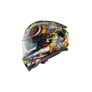 Casco Gráfico Typhoon LY - Rojo, Amarillo, Gris - Adulto - 2XL - 010118294
