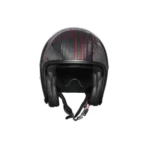 Casco in carbonio edizione Platinum Vintage - Nero, Lucido, Rosso - Adulto - M - 01042984