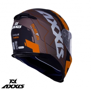 Casco integral Axxis modelo Eagle SV Diagon D4 naranja mate (visor solar integrado) - Naranja mate, L (59/60cm)