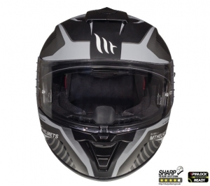 Casco integral de motocicleta MT Blade 2 SV Blaster B6 gris mate (visor solar integrado) - Gris mate, S (55/56cm)