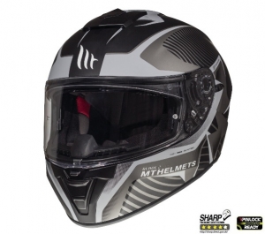 Casco integral de motocicleta MT Blade 2 SV Blaster B6 gris mate (visor solar integrado) - Gris mate, XS (53/54cm)