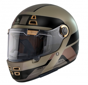 Casco integral MT Jarama 68th C9 dorado mate - modelo Retro - Cafe Racer - Dorado mate, M (57/58cm)