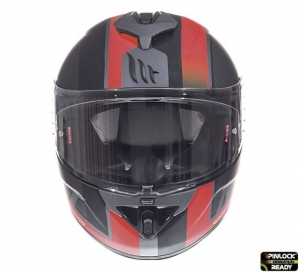Casco integral MT Rapide Overtake B1 rojo/negro mate (fibra de vidrio)
