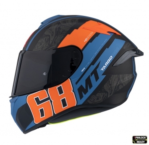 Casco integral MT Targo Pro D4 naranja fluorescente mate - Naranja fluorescente mate, S (55/56cm)