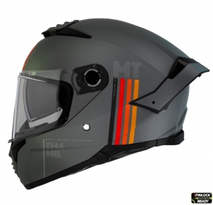 Casco integral MT Thunder 4 SV MIL C2 gris mate (visor solar integrado) - Gris mate, M (57/58cm)