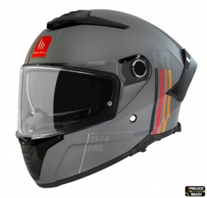 Casco integral MT Thunder 4 SV MIL C2 gris mate (visor solar integrado) - Gris mate, M (57/58cm)