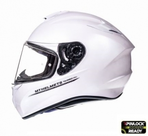 Casco integral para motocicleta MT Targo solid A0 blanco brillante - Blanco brillante, L (59/60cm)
