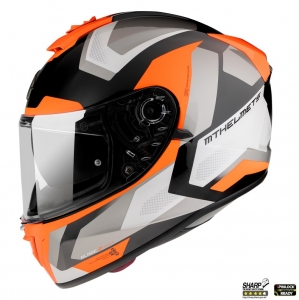 Casco integrale MT Blade 2 SV Finishline D4 arancione fluorescente lucido (visiera solare integrata)