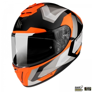 Casco integrale MT Blade 2 SV Finishline D4 arancione fluorescente lucido (visiera solare integrata)
