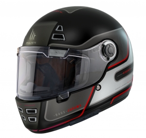 Casco integrale MT Jarama Baux E15 rosso fluorescente opaco - modello Retro - Cafe Racer - M (57/58cm)