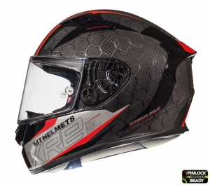 Casco integrale MT KRE Snake carbon 2.0 A5 nero/rosso lucido - 100% carbonio