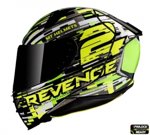 Casco integrale MT Revenge 2 Baye A6 verde fluorescente lucido - Verde fluorescente lucido, XXL (63/64cm)