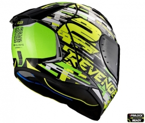 Casco integrale MT Revenge 2 Baye A6 verde fluorescente lucido - Verde fluorescente lucido, XXL (63/64cm)