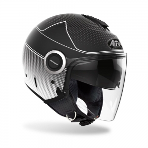 Casco jet (cara abierta) Helios Map negro mate: Talla - MC