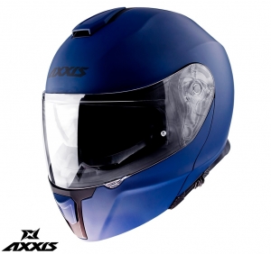 Casco modular Axxis modelo Gecko SV A7 azul mate (visor solar integrado)