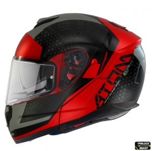Casco Modular MT Atom SV Adventure A5 Rojo Mate Listo para Pinlock - Rojo Mate, L (59/60cm)