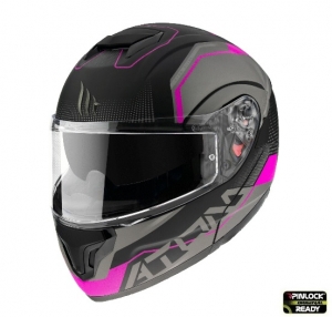 Casco modular MT Atom SV Quark A8 rosa mate listo para Pinlock