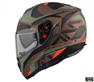 Casco Modular MT Atom SV Skill A9 Marrón (Oro) Mate Pinlock Ready - Marrón Mate, XS (53/54cm)