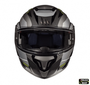 Casco modular para motocicletas MT Atom SV Transcend E2 negro/gris mate Pinlock listo - Negro/gris mate, S (55/56cm)