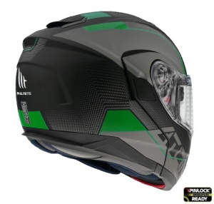 Casco modulare MT Atom SV Quark A6 verde fluorescente opaco pronto per Pinlock