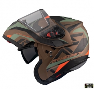 Casco Modulare MT Atom SV Skill A9 Marrone (Oro) Opaco Pinlock Ready - Marrone Opaco, XS (53/54cm)