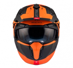 Casco MT Streetfighter SV S B4 Naranja Mate (Gafas de Sol Integradas) - Protector de Barbilla y Visera Desmontable