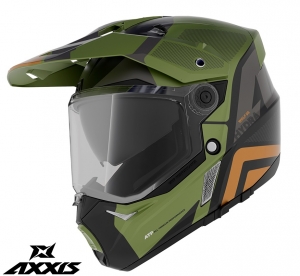 Casque aventure/touring/hors route modèle Axxis Wolf DS Hydra B6 vert mat - Vert mat, L (59/60cm)