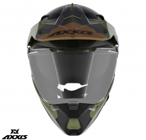 Casque aventure/touring/hors route modèle Axxis Wolf DS Hydra B6 vert mat - Vert mat, L (59/60cm)