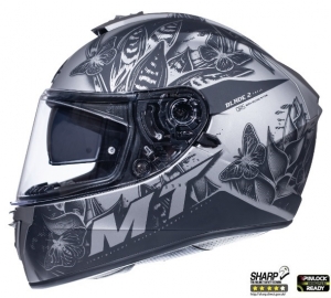 Casque intégral pour motocyclette MT Blade 2 SV Breeze E2 gris mat (visière solaire intégrée)