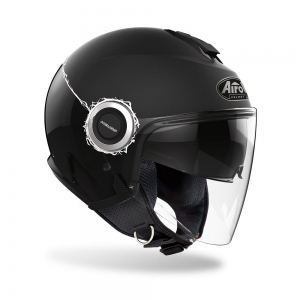 Casque Jet (Ouvert) Helios Fluo Noir Mat/Brillant: Taille - MS