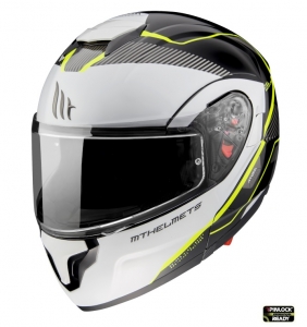 Casque Modulaire MT Atom SV Open B3 Jaune Fluorescent Brillant Prêt pour Pinlock