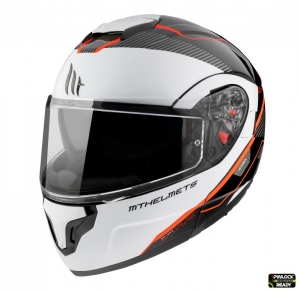 Casque modulaire MT Atom SV Open B5 rouge fluorescent brillant Pinlock prêt