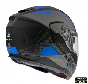 Casque Modulaire MT Atom SV Quark A7 Bleu Mat Pinlock Ready