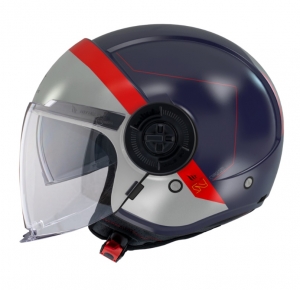 Casque MT Viale SV 68 Unité D7 Bleu Mat (Visière Solaire Intégrée) (Ouvert) - Bleu Mat, S (55/56cm)