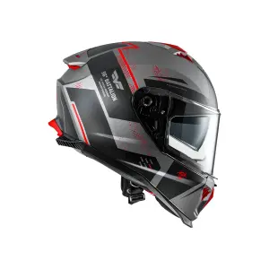 Casque Typhoon BA - Gris, Mat, Rouge, Noir - Adulte - XS - 010116435