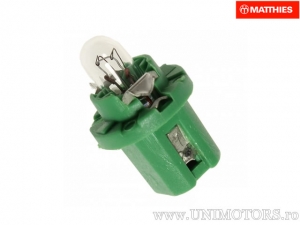 Casquillo de bombilla verde T5 B8.5D 12V 2W - JM