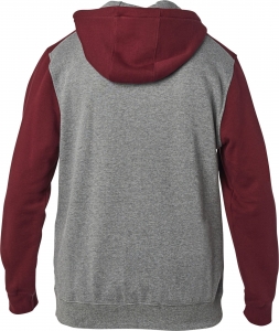 Casual Hooded Fleece Jacket Destrakt Zip [Grey/Red]: Size - 2X