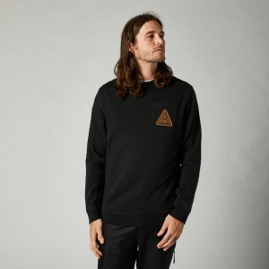Casual hoodless sweatshirt Shinbone Crew Fleece [Black]: Size - L