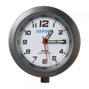 Ceas moto AnaClock - carcasa titan & fundal alb - Oxford