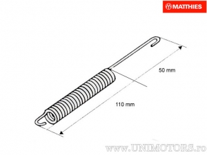Central arc jack - length: 110mm - coil diameter: 3mm - JM