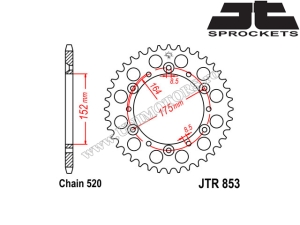 Chain kit Yamaha TT 600S ('93-'97) - (DID / JT)