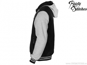 Chaqueta de moto con capucha Rusty Stitches George Negro-Gris (negro-gris) - Rusty Stitches