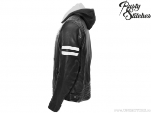 Chaqueta de moto con capucha Rusty Stitches Jari Negro-Blanco (negro-blanco) - Rusty Stitches
