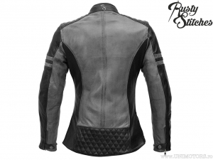 Chaqueta de moto para mujer Rusty Stitches Joyce Negro-Gris (negro-gris) - Rusty Stitches