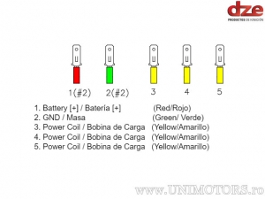 Charging relay (voltage regulator) universal - 12V 35A (7 wires - SCR technology) - DZE